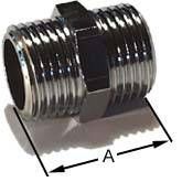 Forkromet brystnippel 3/4" x 1/2" 