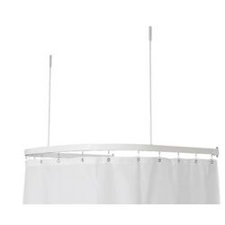 Kraftig U-formet forhængsstang til badeforhæng 90x90x90 cm - Hvid