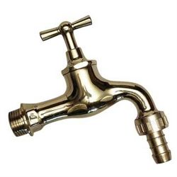 Aftapventil 1/2" T-greb slangeforskruning poleret messing