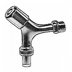 Aftapventil 1/2 til løs nøgle med slangeforskruning. Matkrom / krom