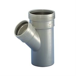 Grå PP grenrør 32/32 mm - 45 grader
