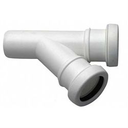 Hvid grenrør 32/32mm - 45 grader