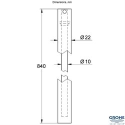 Grohe Euphoria bruserør 15 cm kortere end standard 