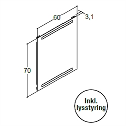 Dansani Spejl 60 cm med med lysstyring