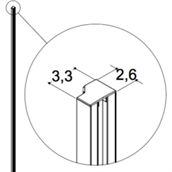 Dansani Match anslagsliste 8 / vægprofil inkl. magnetliste til model A, B, C i krom