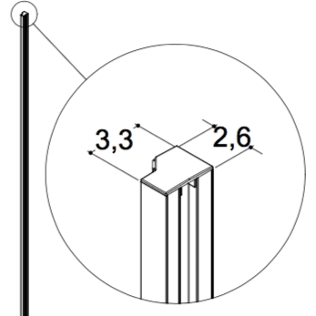 Dansani Match anslagsliste 8 / vægprofil i sort inkl. magnetliste til model A, B, C