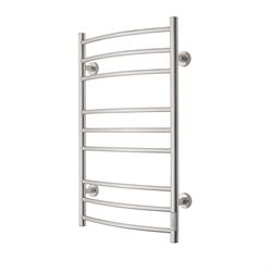 TVS Eldo 9 el håndklædetørrer buet med timer, Poleret Rustfrit Stål (Blank) 860x530mm