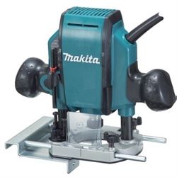 Makita overfræser 900W Ø8mm RP0900J dyb 0-35mm værktøjsopsætning Ø8mm i Macpac kuf