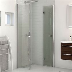 Dansani Match brusehjørne m/foldedøre i klart glas, 89-91 cm