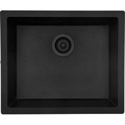 Lavabo Jupiter 600 Køkkenvask m/Sort kurveventil, Nedfældning & underlimning