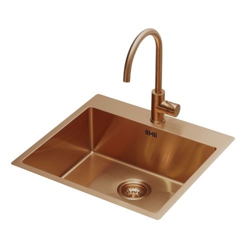 Lavabo Kubus 540 soft køkkenvask i Kobber/amber PVD