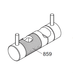 Vola T34 glider - VR859 komplet med stop  - Krom - VR859-16