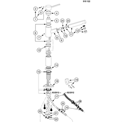 Blanco Alta-S compact reservedele - Nr. 11 Brusehoved i krom