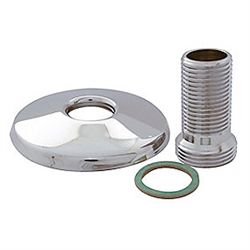 tilgangsstykke lige 3/4'' x 1/2'' - 45 mm, forkromet. Med lav roset Ø70 mm