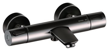 Damixa Silhouet Kar-/Brusebatteri Termostatarmatur kar/bruser, børstet grafitgrå (PVD)