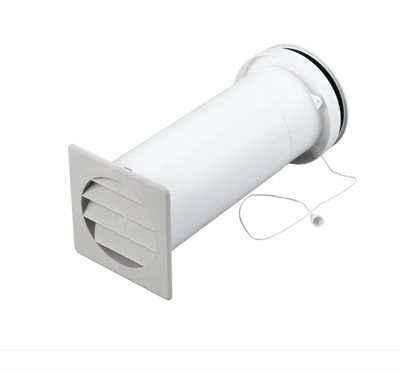 Duka komplet teleskopventil med murgennemføring, insektnet og rist med snoretræk