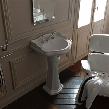 Lavabo Retro 55 håndvask 550 x 465mm med piedestal 