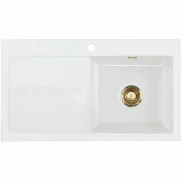 Lavabo Mera 90 Køkkenvask 90 x 51 cm med messing bundventil og overløb