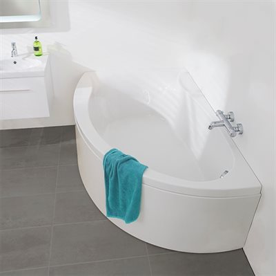 Strømberg Omega hjørnekar 1700x1000 mm  - Ryglæn i venstre side