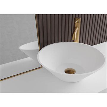 Scandtap R3 fritstående håndvask Ø40,2 x 13 cm i Hvid Solid-surface - Restparti