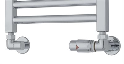 TVS returventilsæt med termostat i krom, retur højre side