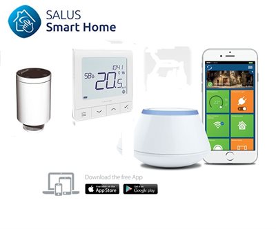 Salus Smart Home pakke til trådløs radiatorsystem - Til 9 radiatorer i 9 rum
