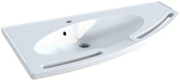 Pressalit Matrix Angle håndvask, med integrerede håndgreb, hvid - Højre model
