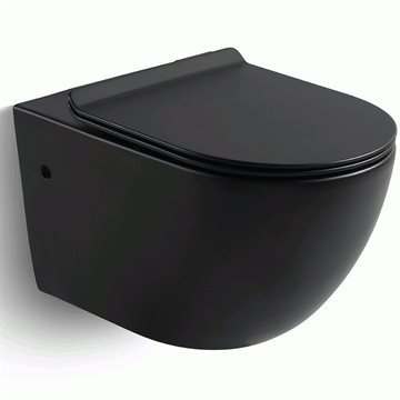 Lavabo Studio rimless væghængt toilet i mat sort inkl. softclose sæde