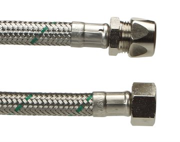 Tilslutningsslange 3/8" - 10 mm. 300 mm (velegnet til vandhaner)