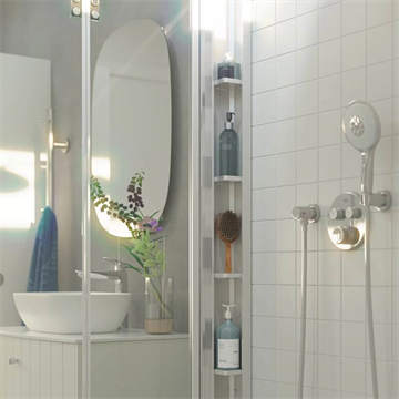 Dansani tower reol, brusereol med flytbare hylder, krom