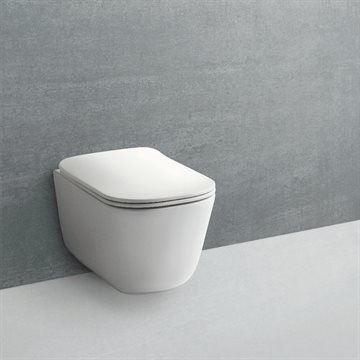 Lavabo Tribeca rimless væghængt toilet inkl. toiletsæde - Mat hvid