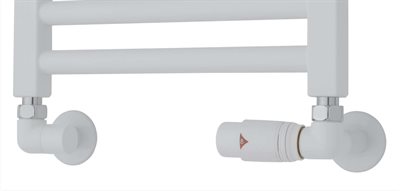 TVS returventilsæt med termostat i hvid, retur højre side