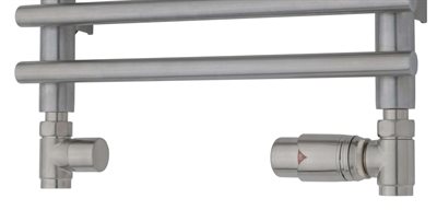 TVS Returventilsæt med termostat børstet stål, ligeløbende