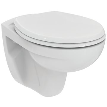 Ideal Standard Eurovit væghængt toilet uden skyllekant inkl/toiletsæde