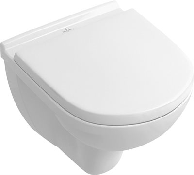 Villeroy & Boch O.Novo Compact Væghængt toilet m/Ceramicplus & Toiletsæde 490x360 mm