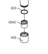 Vola Hylster med luftindblander og pakning i Rustfrit stål